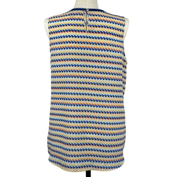 Tommy Hilfiger Womens Multicolor Geometric Tank Top Keyhole Back Stripes Size XL - Picture 3 of 13